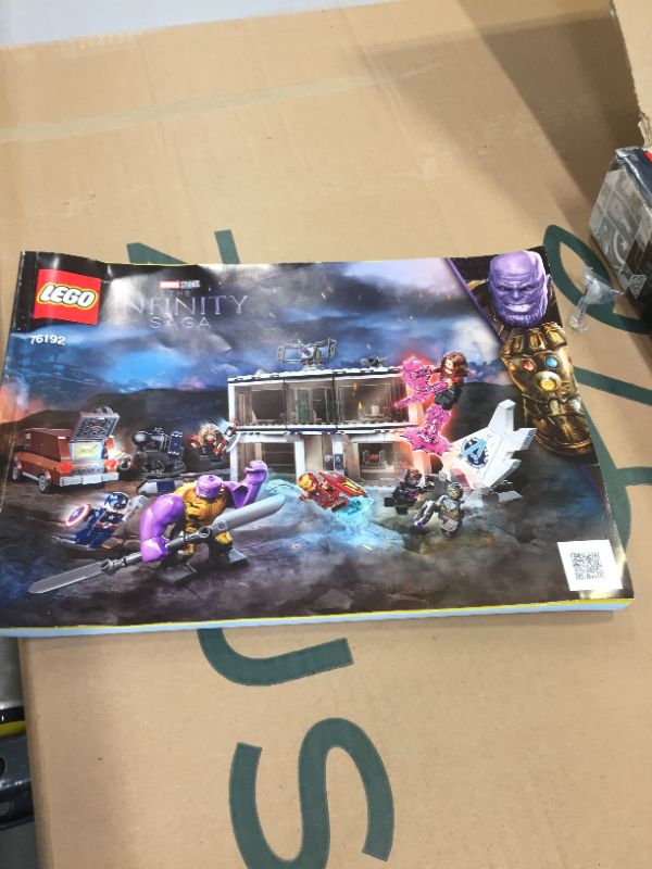 Photo 2 of LEGO Marvel Avengers: Endgame Final Battle 76192 Collectible Building Kit; Battle Scene at The Avengers’ Compound; New 2021 (527 Pieces) OPENED MISSING PIECES SELLING FOR PARTS