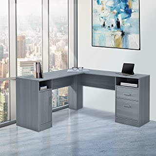 Photo 1 of Techni Mobili Functional Storage L-Shaped Computer Desk, Grey BOX 2 OF 2 