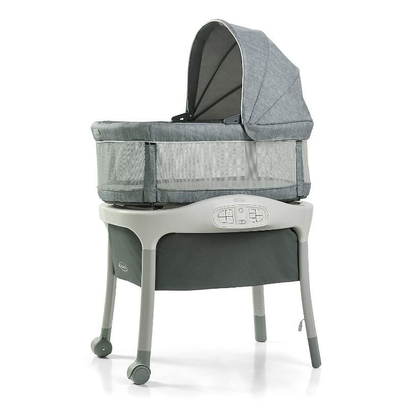 Photo 1 of Graco Move 'n Soothe Bassinet | Baby Bassinet with Movement, Vibration and Sound Settings to Help Soothe Baby, Mullaly , 24.1x29.3x48 Inch (Pack of 1)
