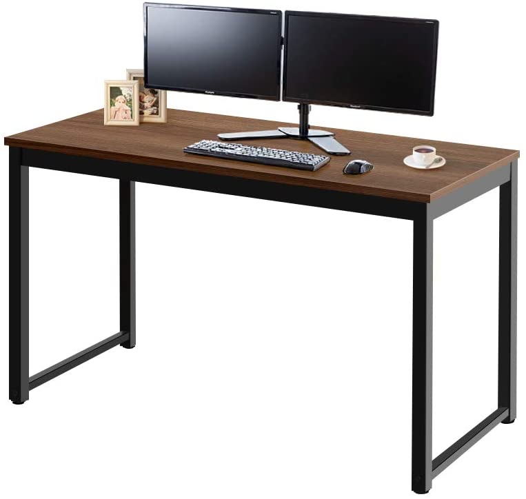 Photo 1 of AZL1 Life Concept Computer Desk 55" Home Office Writing Desk, Study Industrial Simple Style PC Table, Black Metal Frame
