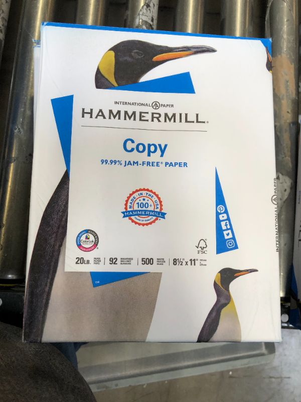 Photo 1 of Hammermill Copy Plus Print Paper, 92 Bright, 8.5" x 14", White, 500 Sheets Per Ream, 10 Reams Per Carton - HAM105015CT

