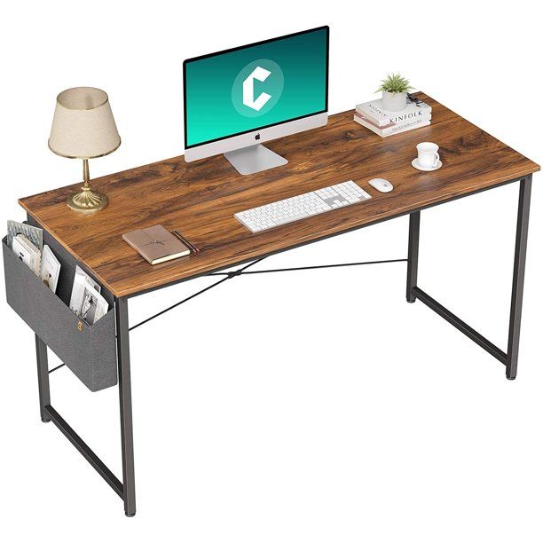 Photo 1 of CubiCubi Computer Desk 47 inch Home Office Desk with Storage Bag, Deep Brown Finish
