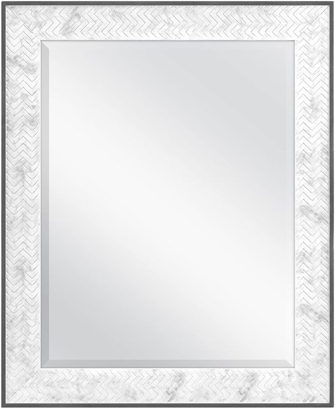 Photo 2 of MCS 22x28 Inch Chevron, 28x34 Overall Size, Marble (66945) Mirror, Marble
