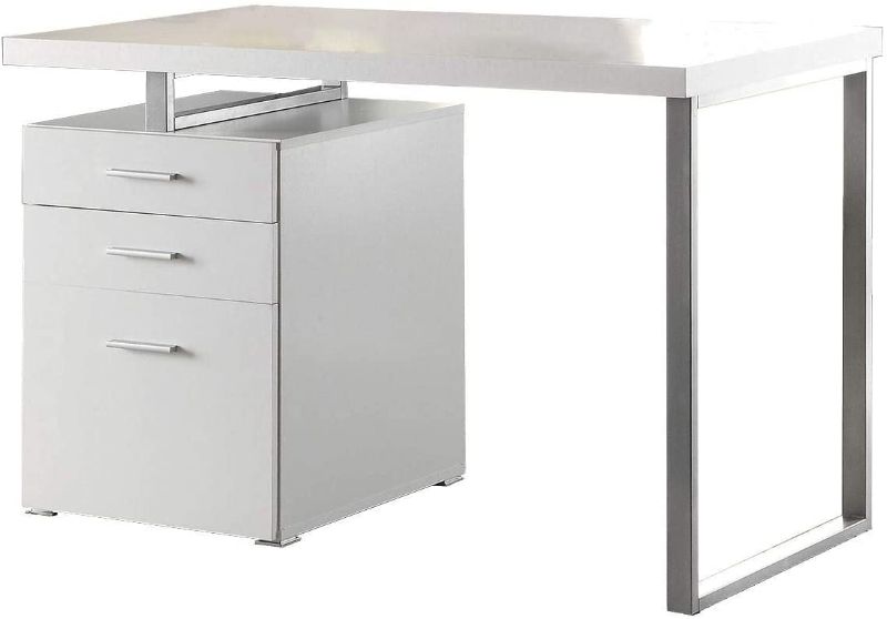 Photo 1 of COASTER Brennan 3-Drawer Reversible set up Office Desk | White.

