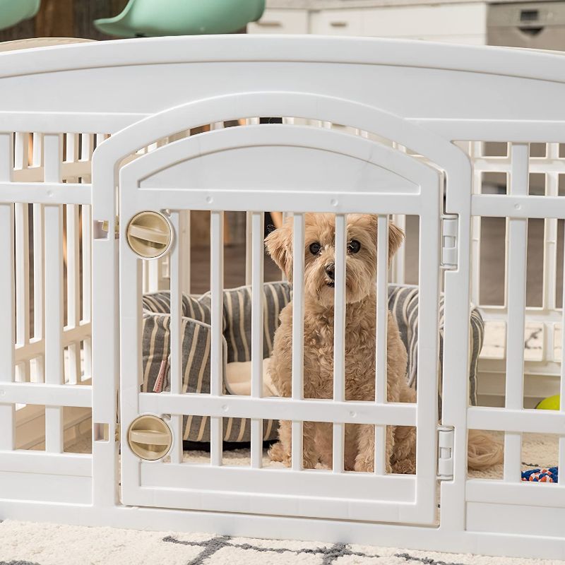 Photo 1 of IRIS USA Dog Playpen - Pet Exercise Pen with Door - 4  Panel Size
