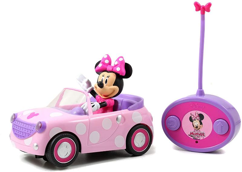 Photo 1 of Disney Junior Minnie Mouse Roadster RC Car with Polka Dots, 27 MHz, Pink with White Polka Dots, Standard (97161)
