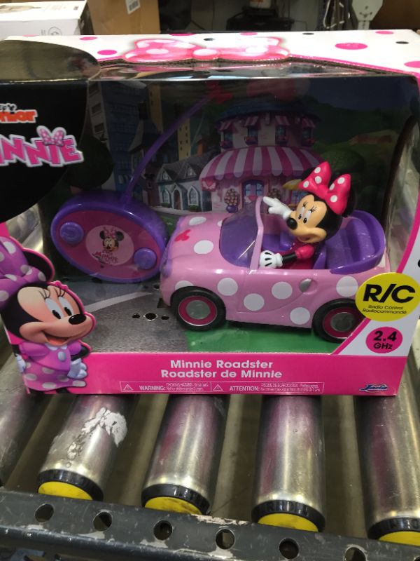 Photo 2 of Disney Junior Minnie Mouse Roadster RC Car with Polka Dots, 27 MHz, Pink with White Polka Dots, Standard (97161)
