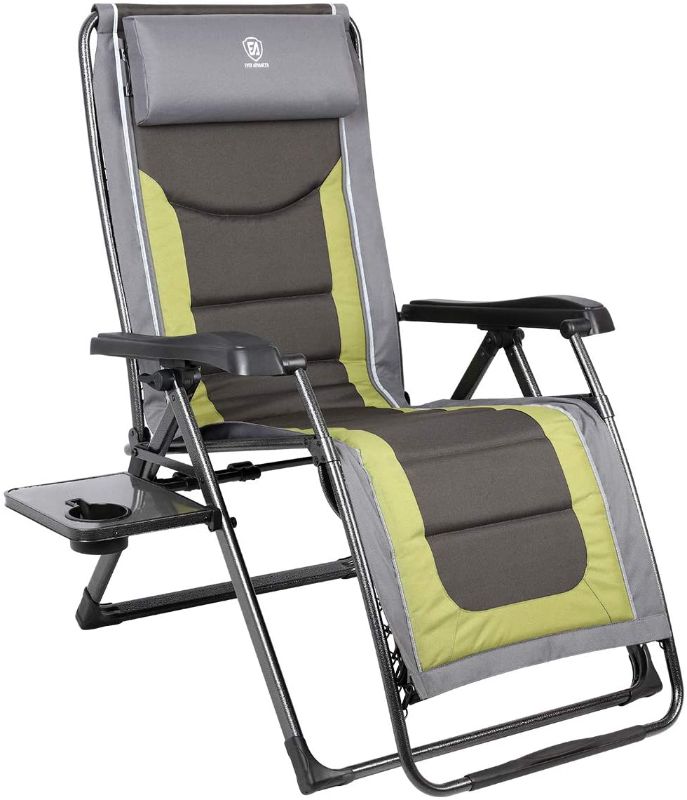 Photo 1 of EVER ADVANCED Oversize XL Zero Gravity Recliner Padded Patio Lounger Chair with Adjustable Headrest Support 350lbs (GREY)
