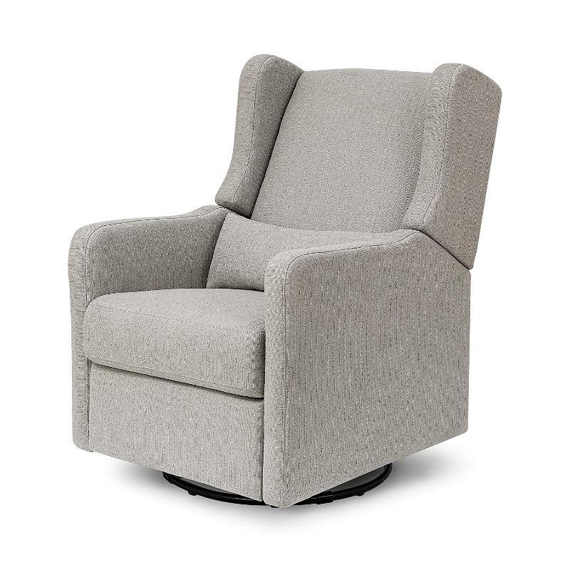 Photo 2 of Carter's by DaVinci Arlo Recliner and Swivel Glider in Performance Grey Linen, Water Repellent & Stain Resistant, Greenguard Gold & CertiPUR-US Certified
