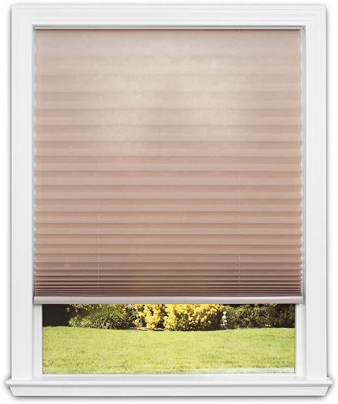 Photo 2 of Redi Shade Easy Lift Trim-At-Home Cordless Pleated Light Filtering Fabric Shade (Fits Windows 19"-36"), x 64 in, Natural
