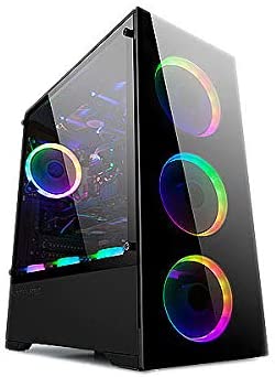 Photo 1 of Bgears b-Voguish Gaming PC Front and Side with Tempered Glass ATX Desktop Mid Tower case, USB3.0, Support E-ATX, ATX, MicroATX, ITX Motherboard, Black, Large
