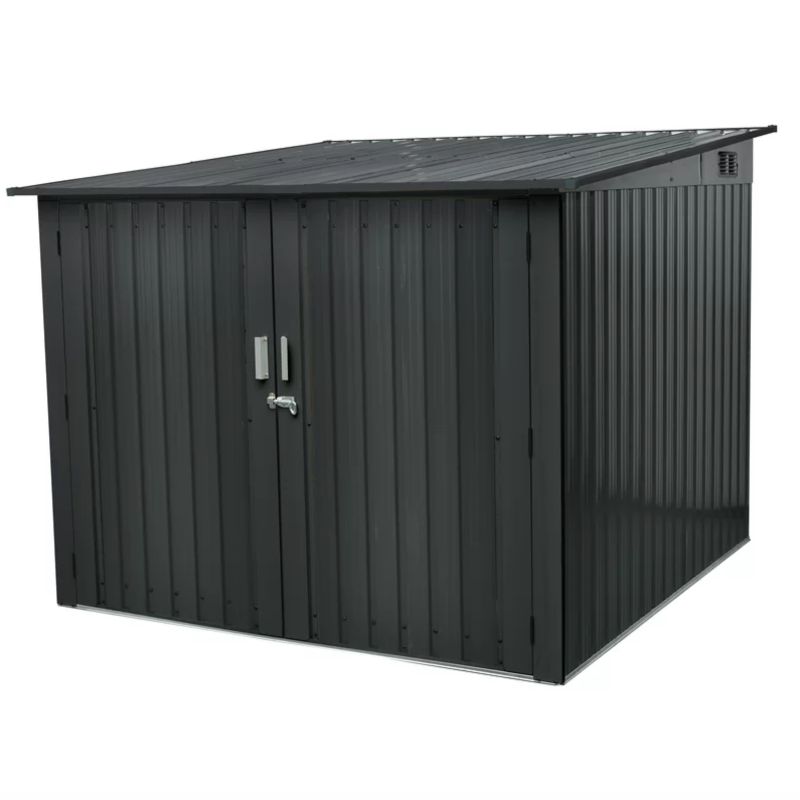 Photo 1 of  7 FT X 7 FT GALVANIZED STEEL BICYCLE STORAGE SHED WITH LOCKABLE DOORS