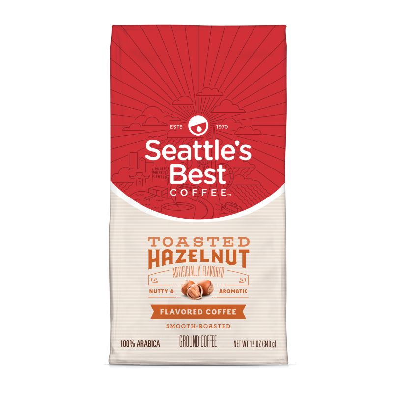 Photo 1 of (2 Pack) Seattle's Best Coffee Toasted Hazelnut Flavored Medium Roast Ground Coffee, 12-Ounce Bag 2 pack 
exp feb 19 2022