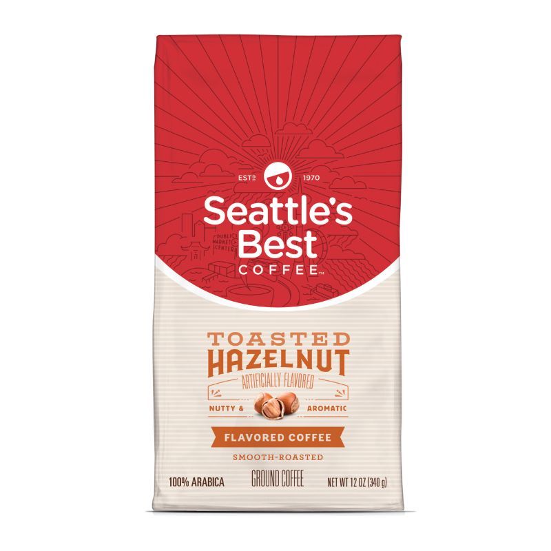 Photo 2 of (2 Pack) Seattle's Best Coffee Toasted Hazelnut Flavored Medium Roast Ground Coffee, 12-Ounce Bag
exp feb 19 2022