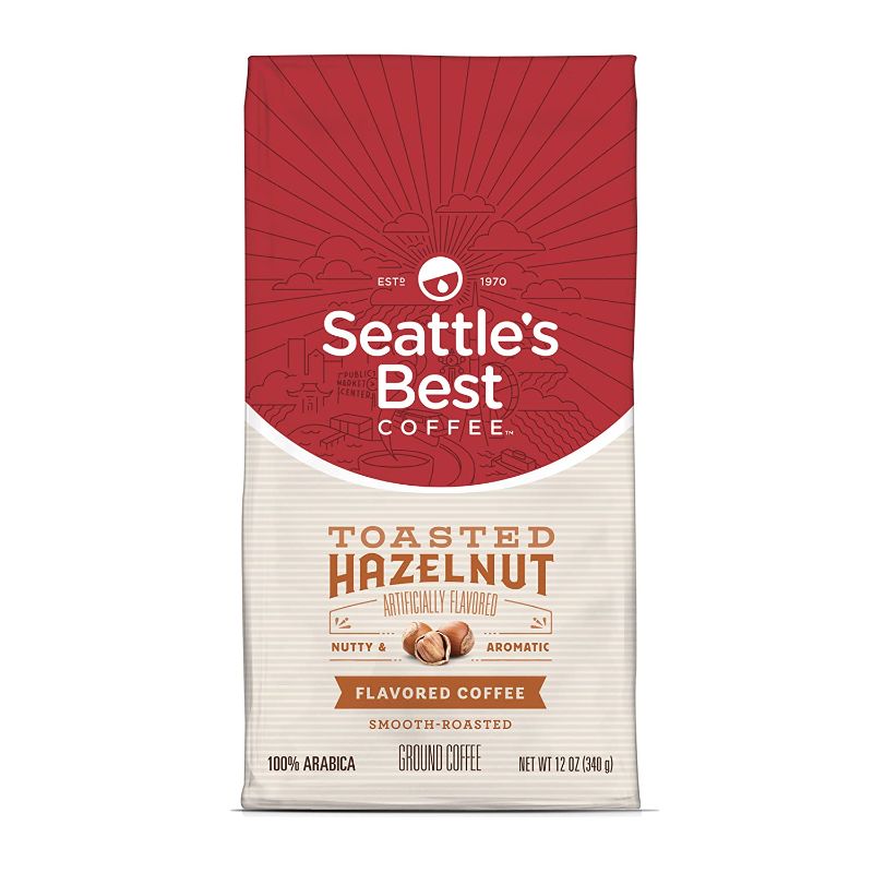 Photo 1 of (2 Pack) Seattle's Best Coffee Toasted Hazelnut Flavored Medium Roast Ground Coffee, 12-Ounce Bag
exp feb 19 2022
