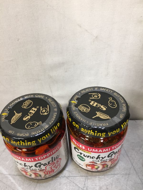 Photo 3 of 
S&B Chili Oil with Crunchy Garlic, 3.9 Ounce 2 pack 
exp 10/18/2022 (factory sealed)