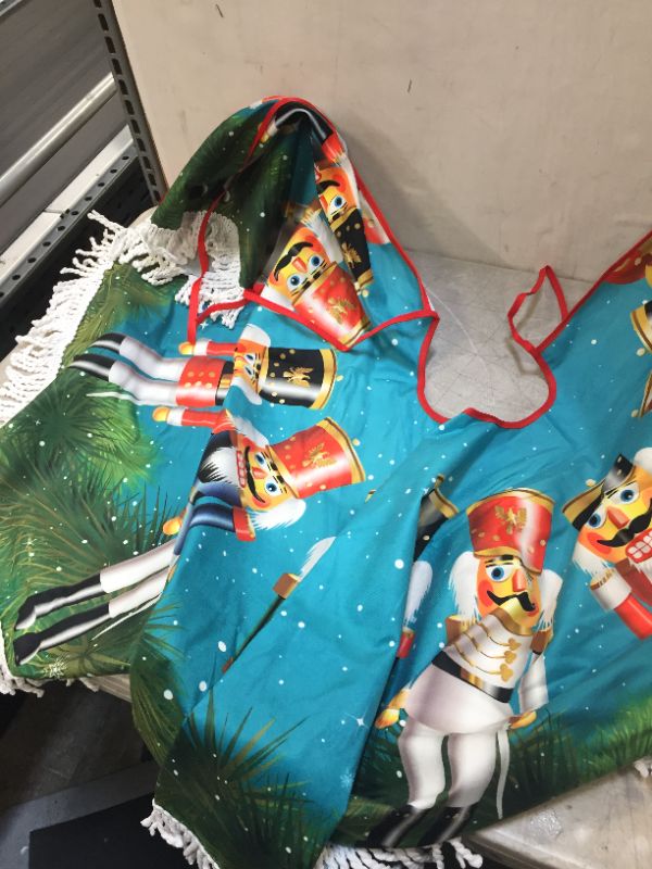 Photo 2 of 
10 Nutcracker Toy Soldiers and A Nutcracker King Christmas Tree Skirt, Rustic Decorations Farmhouse for Merry Xmas Holiday Party Supplies Slim Tree Mat 48"