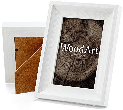 Photo 1 of 
GreenWoodenArt Wood Picture Frames 5x7 – Pack of 2-100% Natural Pine Solid Distressed Wood – for Table Top and Wall Mounting (White)