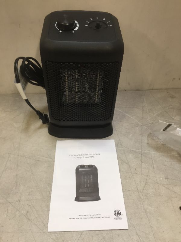 Photo 2 of BEYOND BREEZE Space Heater, 1500W Ceramic Oscillating Portable Electric Heater, Small Heater with Adjustable Thermostat, Tip-Over Switch, Overheat Protection, Quiet and Safe for Indoor Use Office Bedroom
