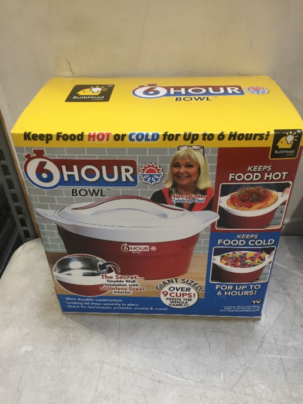 Photo 1 of 6 Hour Bowl As Seen On TV with Celebrity Chef Nancy Fuller–Stainless Steel Thermal Insulated Bowl Interior Keeps Food Hot or Cold for 6 Hours–Over 2.25 Qrt. Capacity Feeds–Locking Lid
