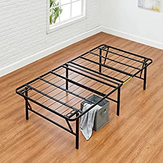 Photo 1 of Amazon Basics Foldable, 18" Black Metal Platform Bed Frame with Tool-Free Assembly, No Box Spring Needed - Twin (B07R6TND49)