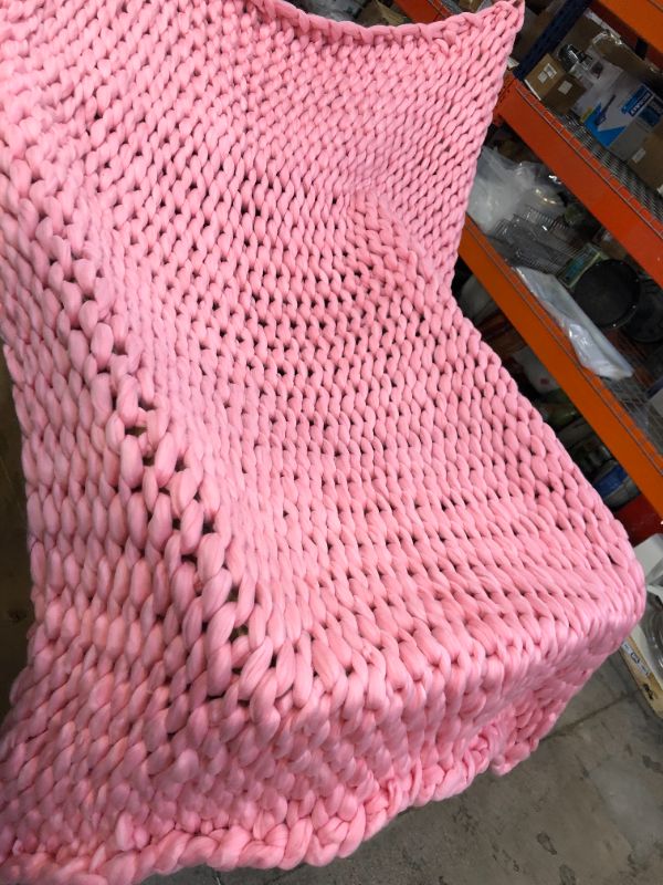 Photo 1 of Braided Throw Blanket - Pink - Size 150 X 150 