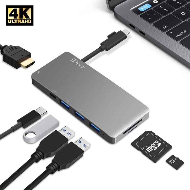 Photo 1 of USB C Hub, Type C Hub 6 In 1 Multi-Ports USB C Hub Adapter with 4K HDMI,USB C 3.0 Charging Ports,3 USB 3.0,SD/TF Card Reader for 12” MacBook,MacBook Pro,Google Chromebook and more USB C Devices.A
