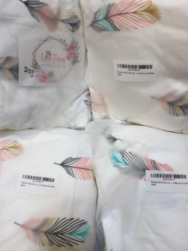 Photo 1 of LifeTree Soft Fitted Crib Sheet - Feather Print Premium Cotton Unisex Toddler Bed Sheets for Baby Girls or Baby Boys - Fits Standard Crib Mattress