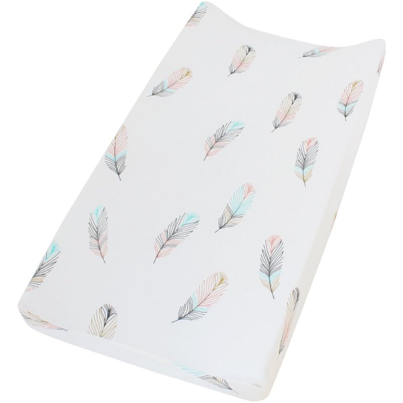 Photo 1 of 
LifeTree Cotton Changing Pad Cover, Feather Print Soft Diaper Cradle Sheet for Baby Boys or Girls, Fits Standard Contoured Changing Table Pads ( 2 pack ) - designs are flower and feather 