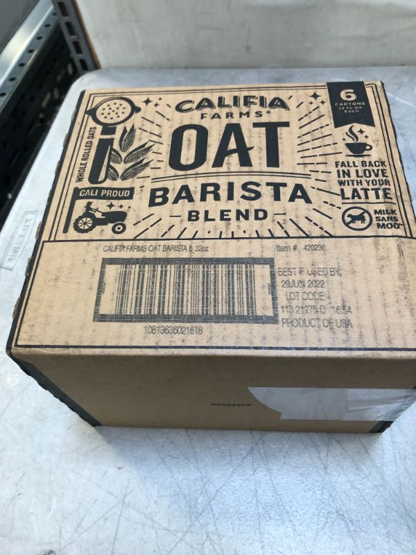 Photo 1 of 6 cartons exp- June 29/22 OAT MILK 