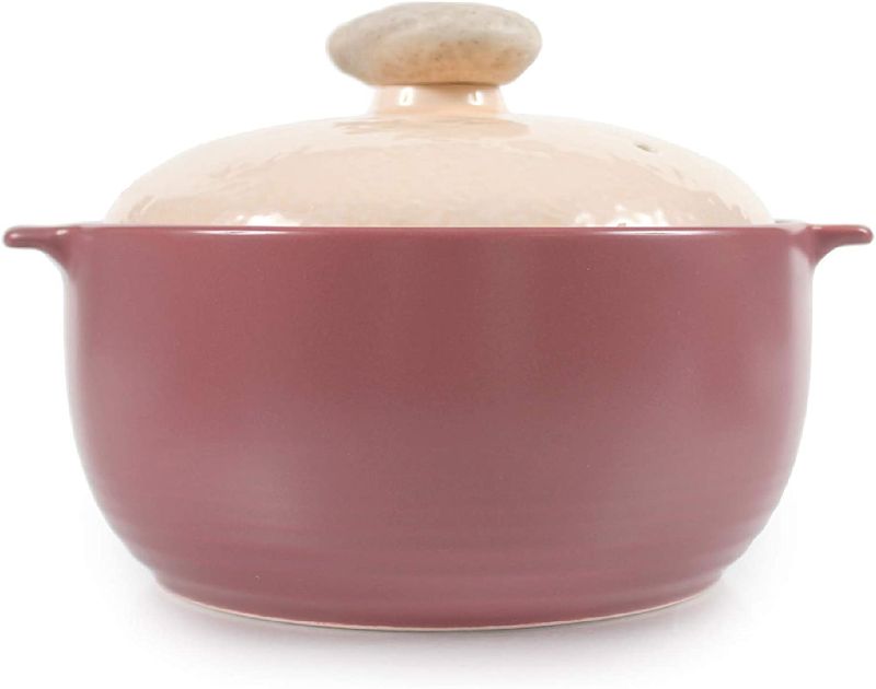 Photo 1 of  Kiesel 1.5qt Non-Stick Ceramic Casserole, Dutch Oven, Clay Pot, Stockpot for Stew, Soup, Steam, Scratch Resistant, Microwave, Oven Safe, Lilac