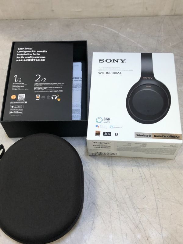 Photo 3 of Sony - WH-1000XM4 Wireless Noise-Cancelling Over-the-Ear Headphones - Black