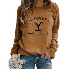 Photo 1 of size large womens pullover yellowstone - dutton ranch 