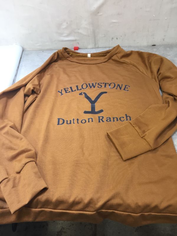 Photo 1 of size large womens pullover yellowstone - dutton ranch 