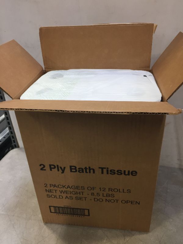 Photo 1 of 2 ply bath tissue 2 packages 12 rolls 