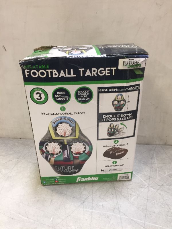 Photo 2 of Franklin Sports 60189 Kids Football Target Toss Game - Inflatable Football Throwing Target with Footballs - Kids Football Toss Game - 45" Target, Multicolor
