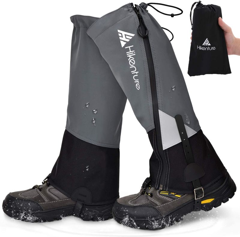 Photo 1 of Hikenture Leg Gaiters with Waterproof Zipper, Anti-Tear Water-Resistant Hiking Gaiters, Breathable Shoe Gaiters for Men & Women, Adjustable Snow Boot Gaiters for Hiking, Hunting
