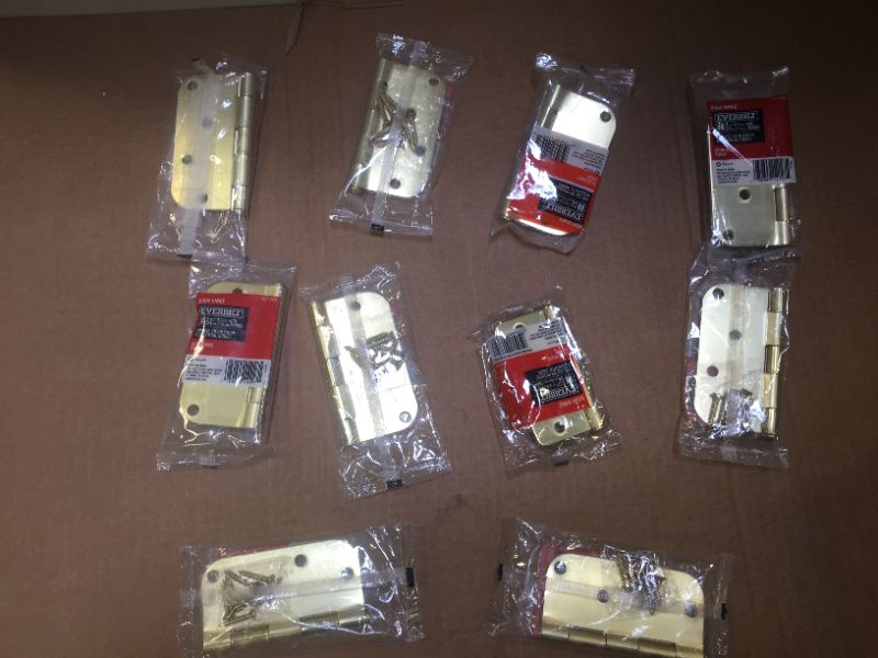 Photo 1 of 3-1/2 in. x 5/8 in. Satin Nickel Radius Door Hinge
10 packs 