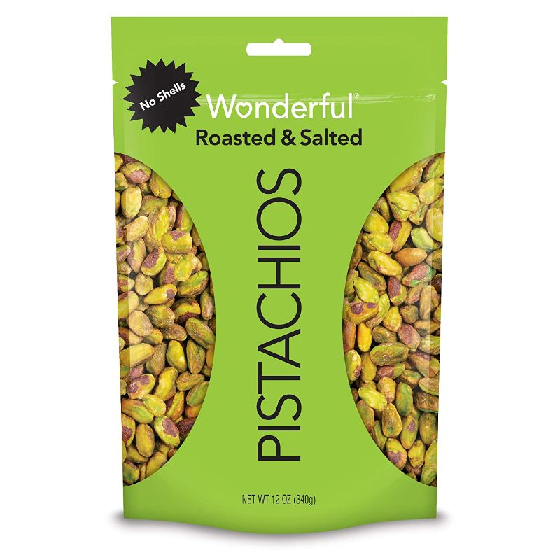 Photo 1 of Wonderful Pistachios, No Shells, Roasted and Salted, 12 Ounce Resealable Bag -- 12 PACK  best by 04 01 2022