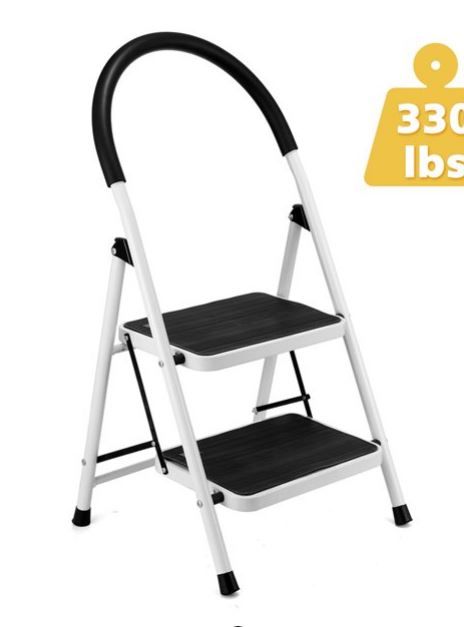 Photo 1 of  KingSo Folding Step Stool, 2 Step Ladder Heavy Duty with Handgrip Sturdy and Wide Pedal Anti-Slip