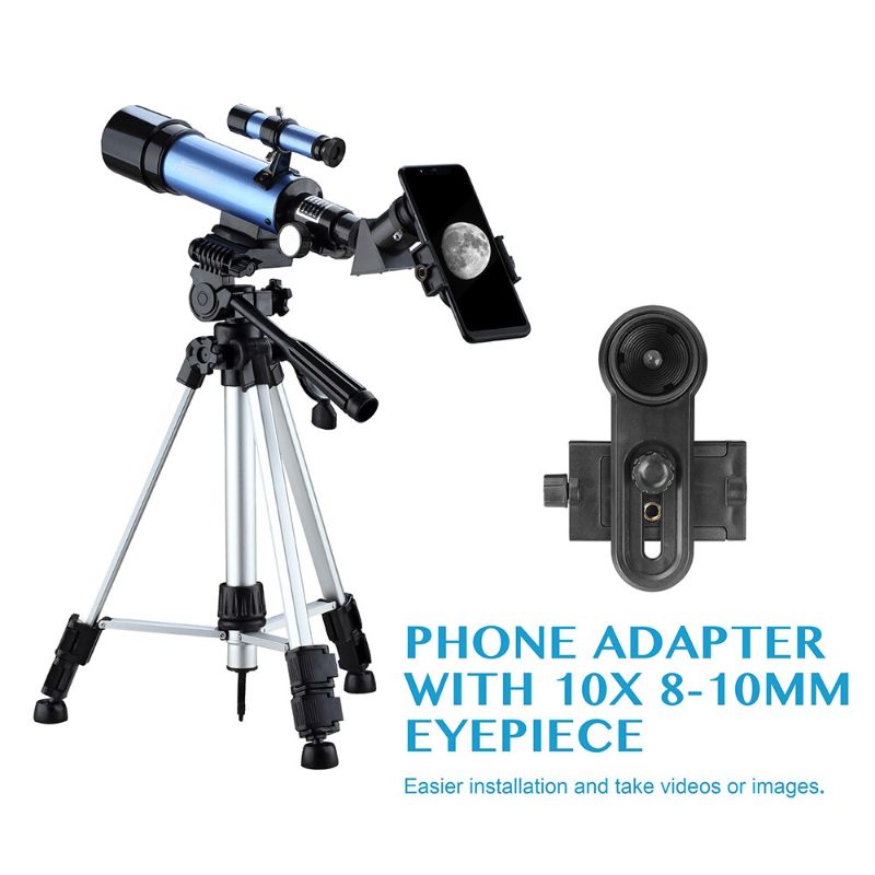 Photo 1 of AOMEKIE 360X50MM Telescope with Adjustable High Tripod Backpack 100X Moon Watching Terrestrial Space Erecting Image Monocular Gift
