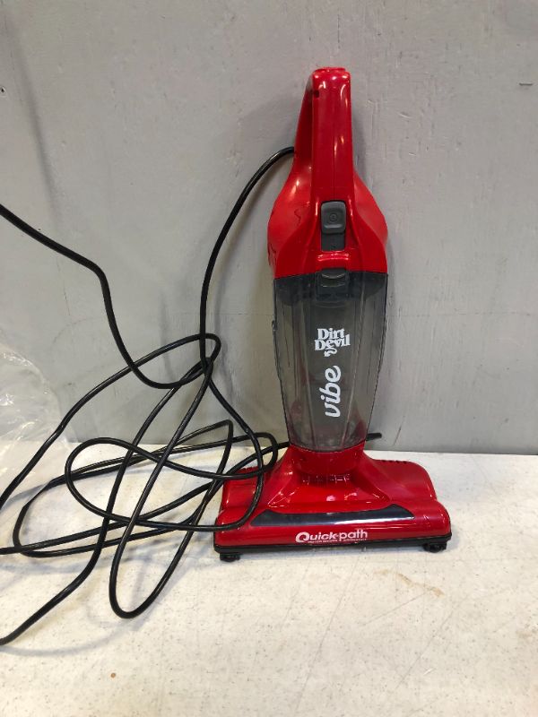 Photo 3 of ***INCOMPLETE*** Dirt Devil Vibe 3-in-1 Vacuum Cleaner, Lightweight Corded Bagless Stick Vac with Handheld, SD20020, Red (MISSING MAIN HANDLE/ STILL FUNCTIONAL) 