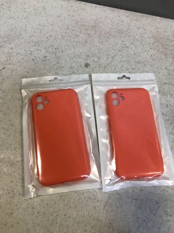 Photo 2 of ***PACK OF 2**** Cpanda Liquid Silicone Gel Rubber Full Body Protection Shockproof Soft Microfiber Lining Case for iPhone 11 6.1"(2019)(Orange)
