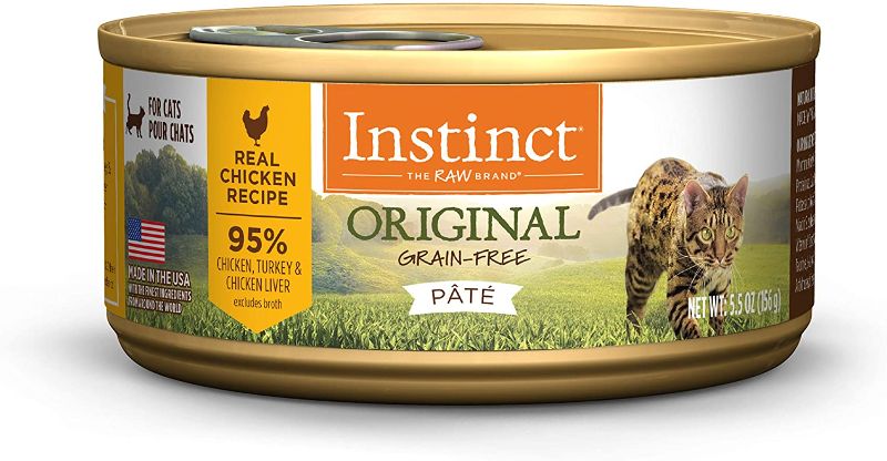 Photo 1 of 12 Cans -- Instinct Grain Free Wet Cat Food Pate, Original Recipe Natural Canned Cat Food -----EXP  01/16/2024