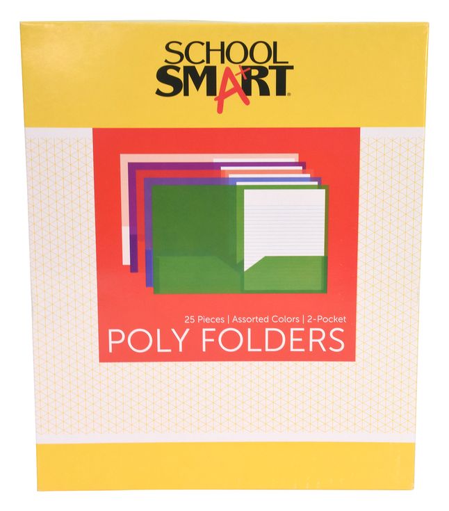 Photo 1 of School Smart Portfolio Folders Without Fasteners, 8-1/2 x 11 Inches, Pack of 25