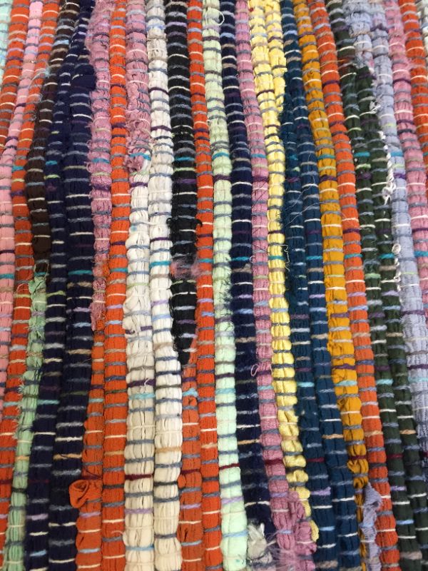 Photo 1 of  Better Homes & Gardens Jeweled Rug, Multi-Colored, 30" x 46" ( FEW PIECES OF FABRIC ARE PULLED UP FROM RUG) 