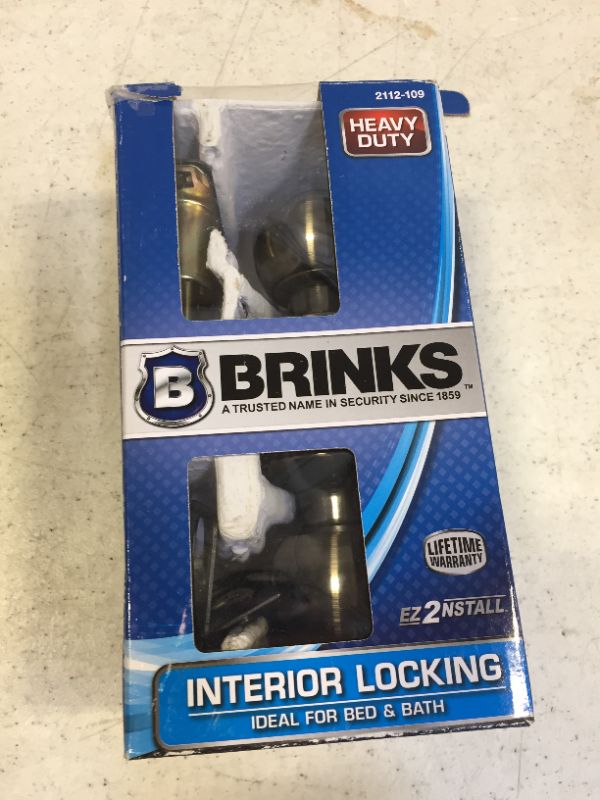 Photo 3 of Brinks 2112-109 Ball Style Door Knob with Privacy Key for Bedroom and Bath, Antique Brass (MISSING HARDWARE) 
