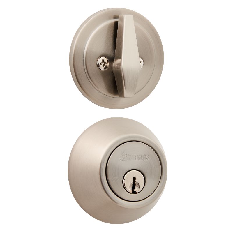 Photo 1 of Brink's Max Security Single Cylinder Deadbolt, Satin Nickel Finish --- MISSING KEYS 