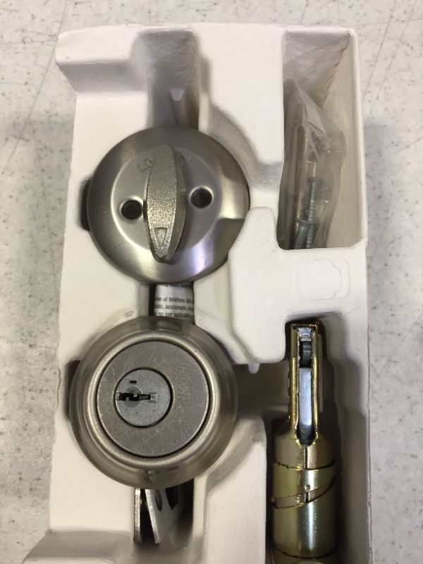 Photo 4 of Brink's Max Security Single Cylinder Deadbolt, Satin Nickel Finish --- MISSING KEYS 