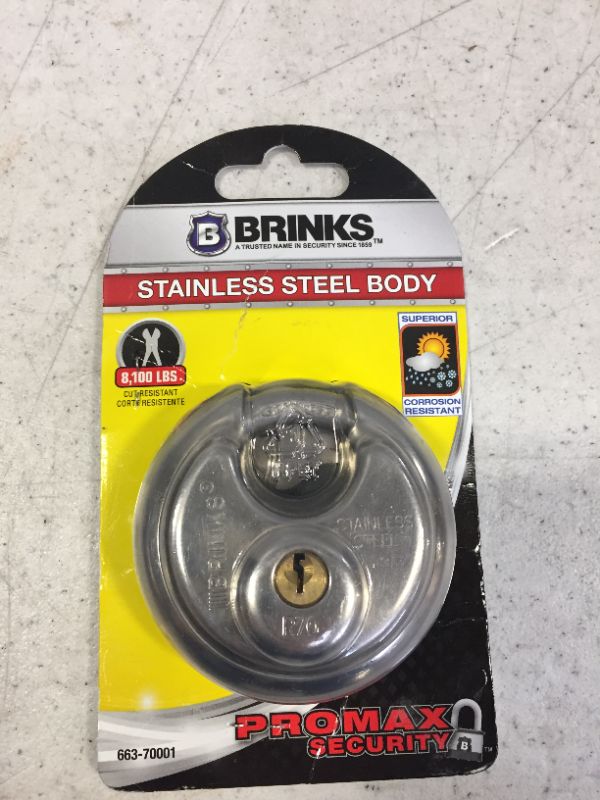 Photo 2 of Brinks 663-70001 70mm Stainless Steel Commercial Discus with Boron Shackle